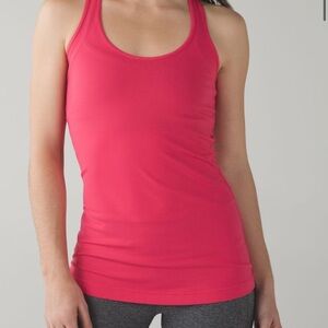 10 Lululemon Cool Racerback tank top BOOM JUICE workout shirt hot pink stretch